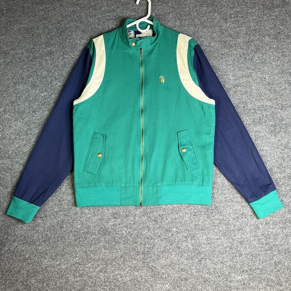 James King Atlanta Spring Twill Club Jacket‎ Mens Large Soft Green Full Zip